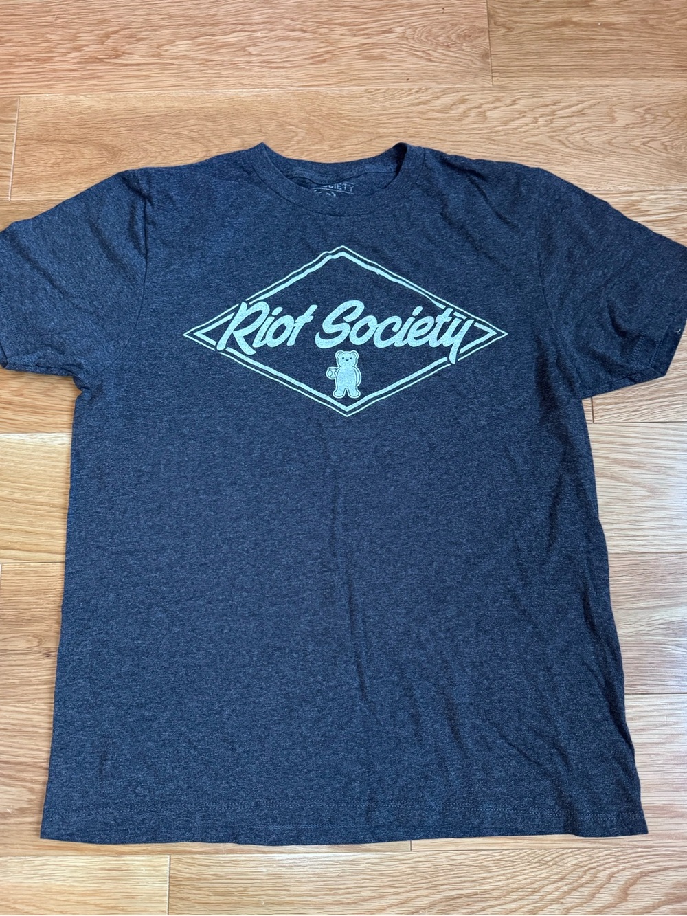 riot society Charcoal Tee with white Logo